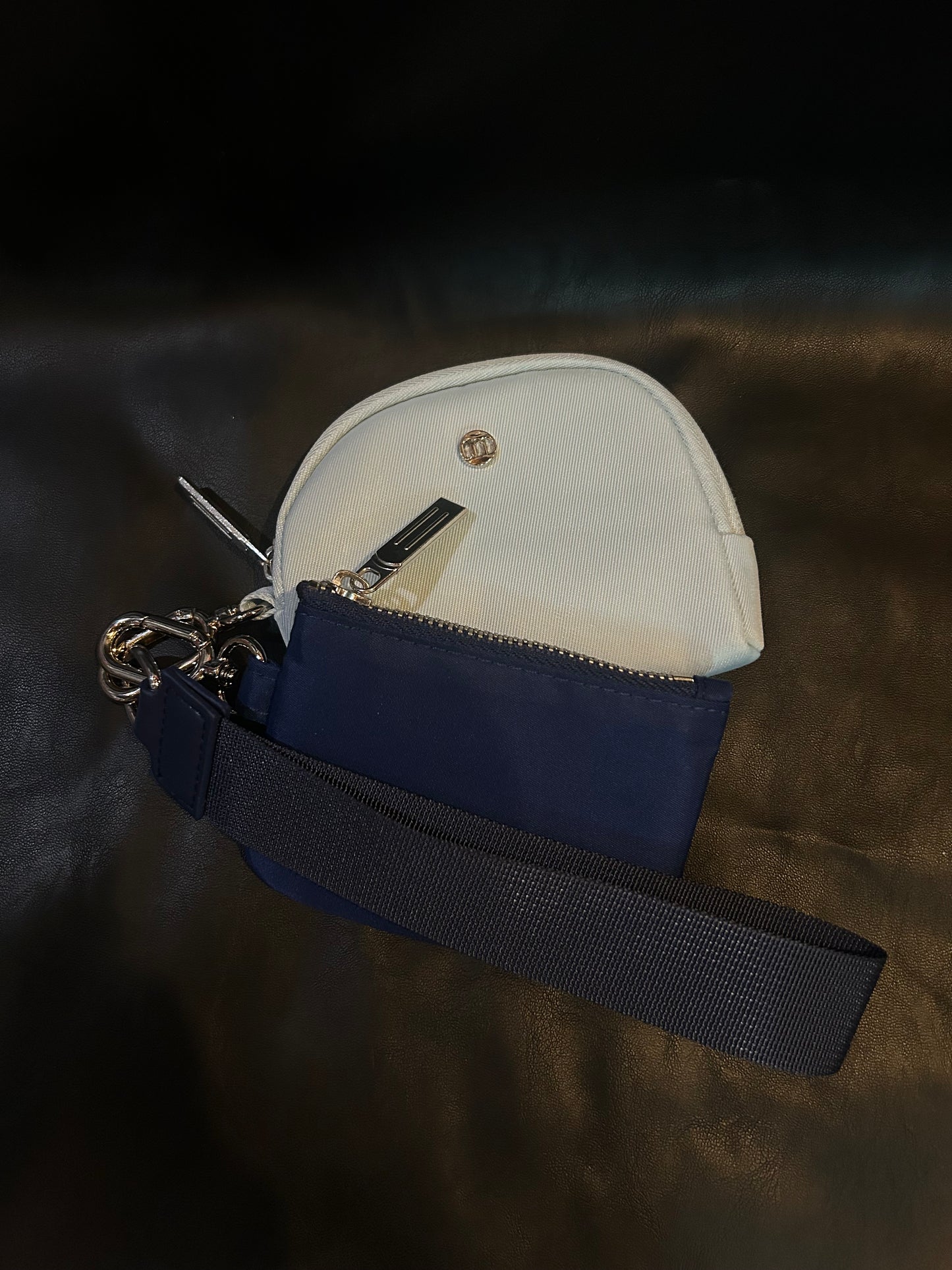 Navy and Light Blue Wristlet