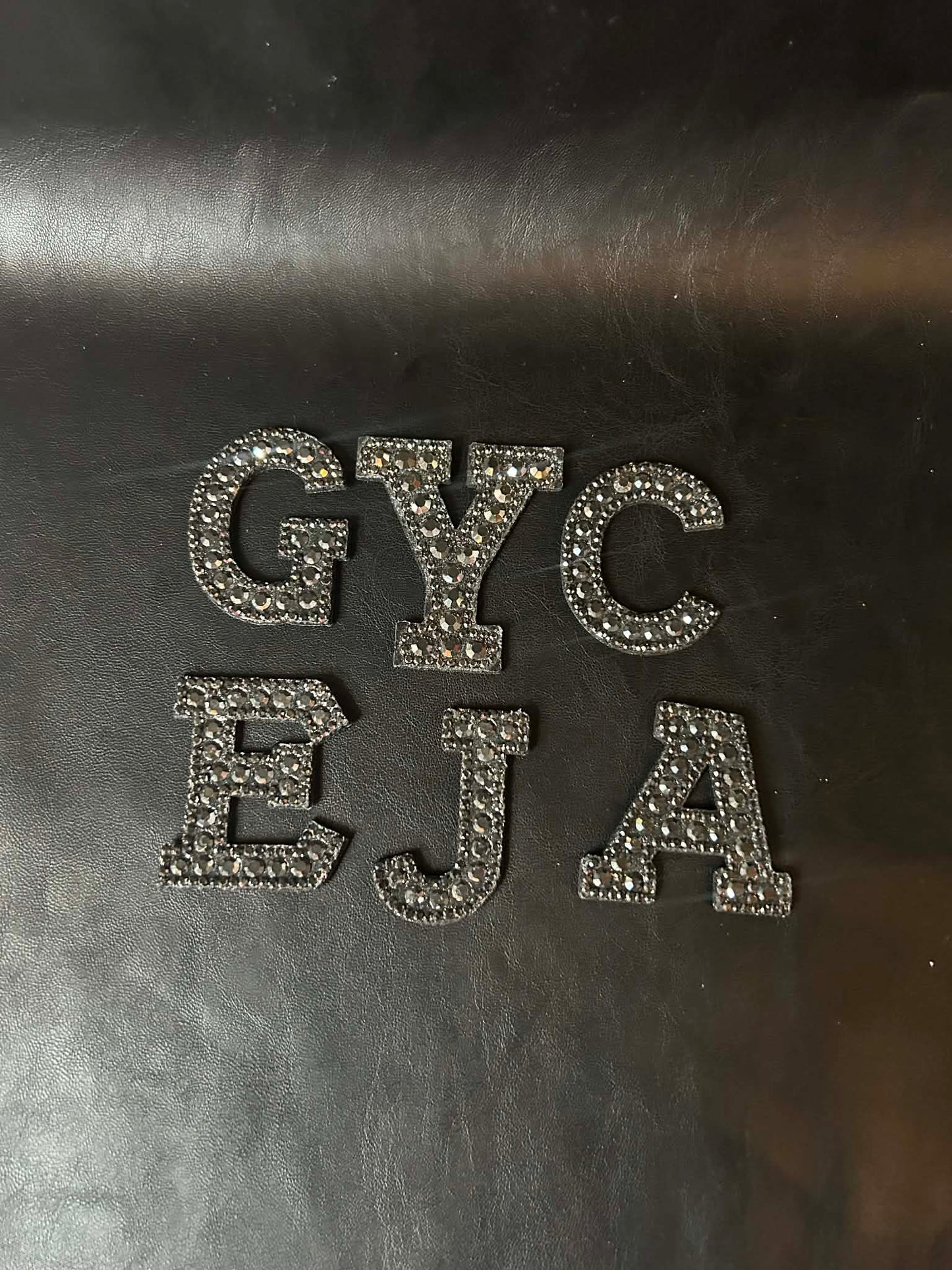 Black Blingy Initial Patches