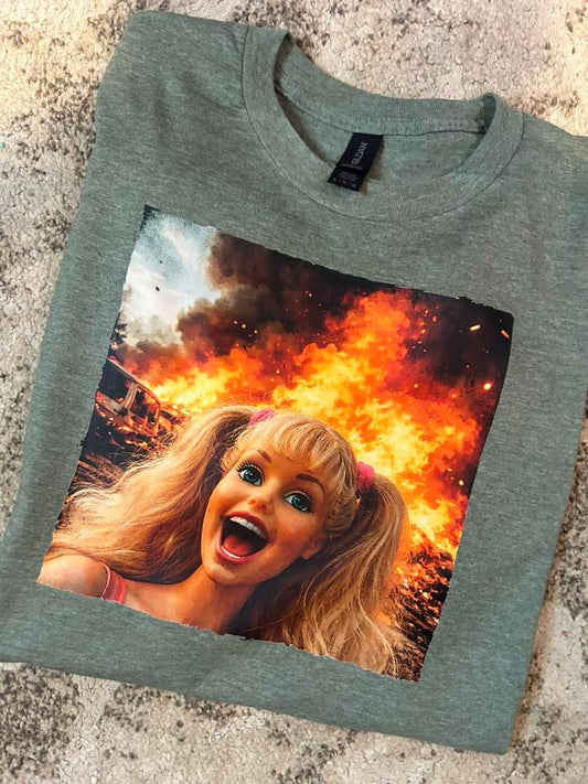 Funny Barbie Fire Top