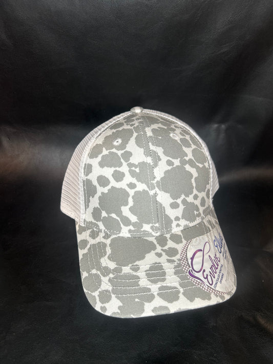 White Cow Print Hat