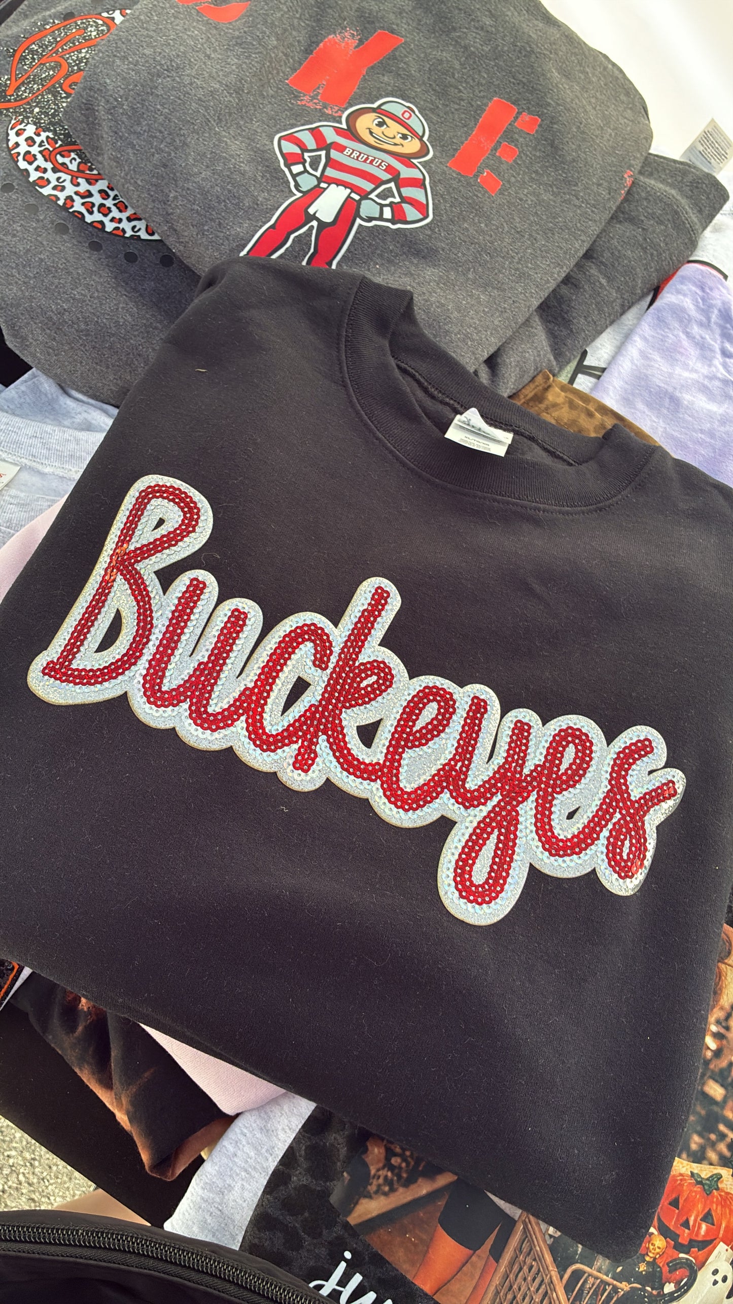 Xl Buckeye Sequin Crewneck