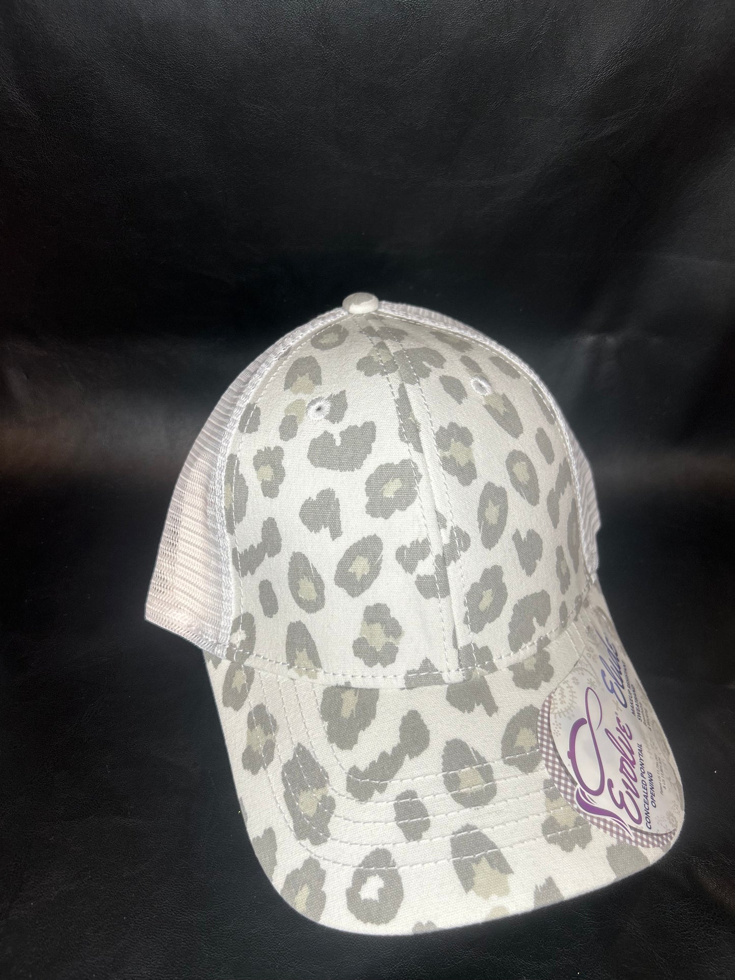 White Leopard Print Hat