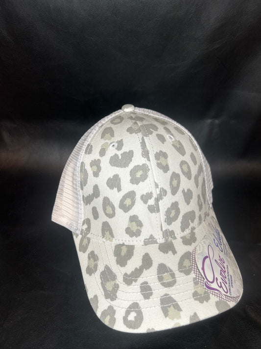 White Leopard Print Hat